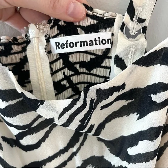 Reformation Nectarine Zebra Print Midi Dress - Picture 8 of 9